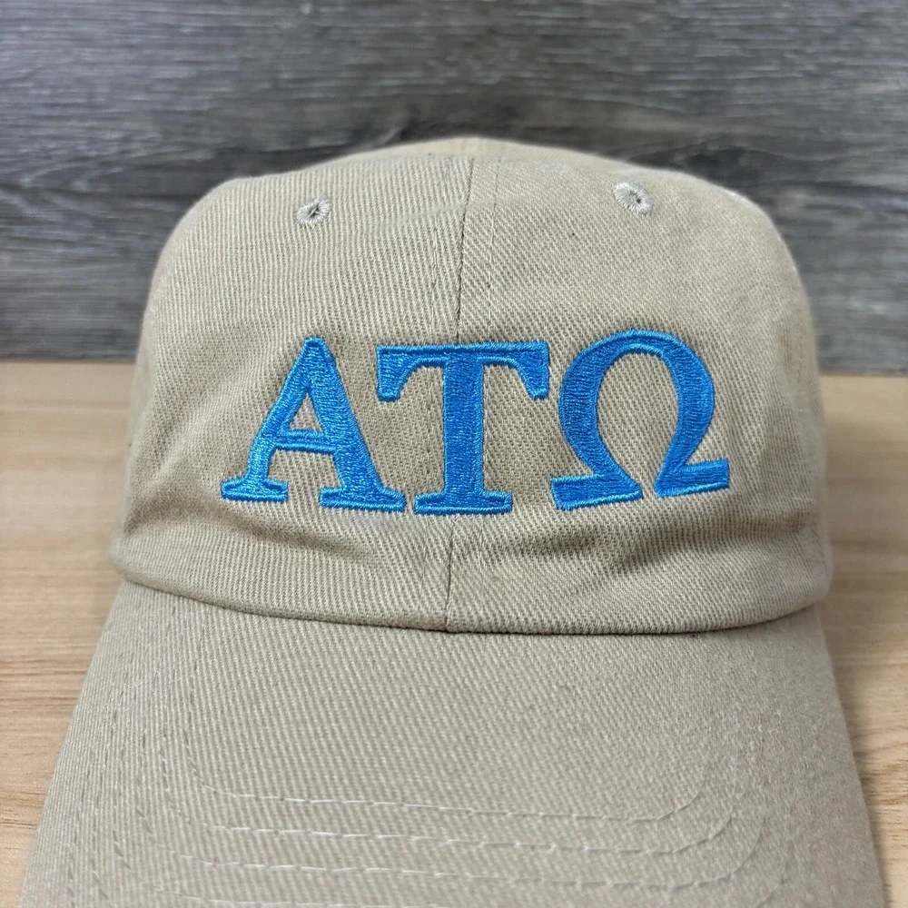 Alpha Tau Omega Hat Cap Strap Back Brown Tan One Size‎ Adjustable
